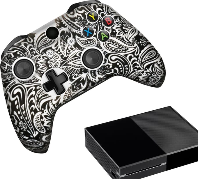 Gadgetpoint - Hoesjes & Skins voor Xbox One - Performance Gaming Case - Soft Grip Covers - Anti-Slip Controller Accessoires - Tattoo Zwart/Wit