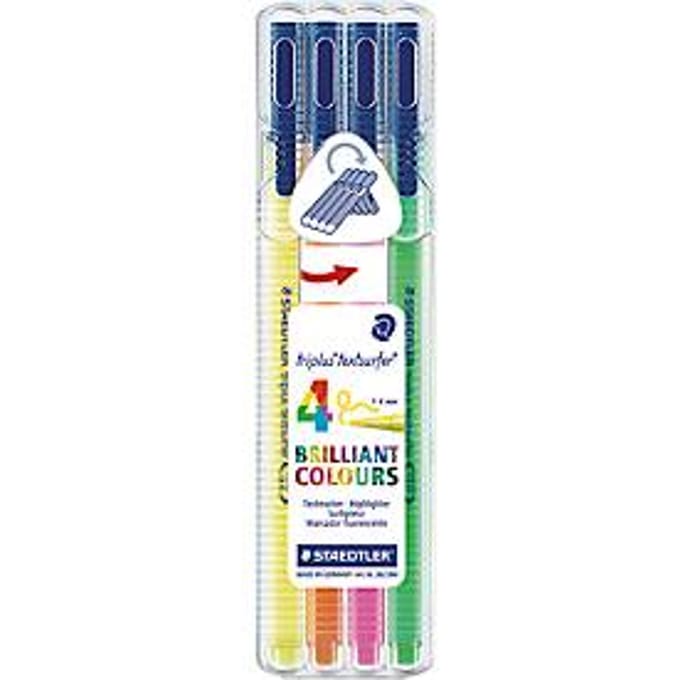 Markeerstift Staedtler triplus textsurfer, lijndikte 1-4 mm, sneldrogend, set van 4