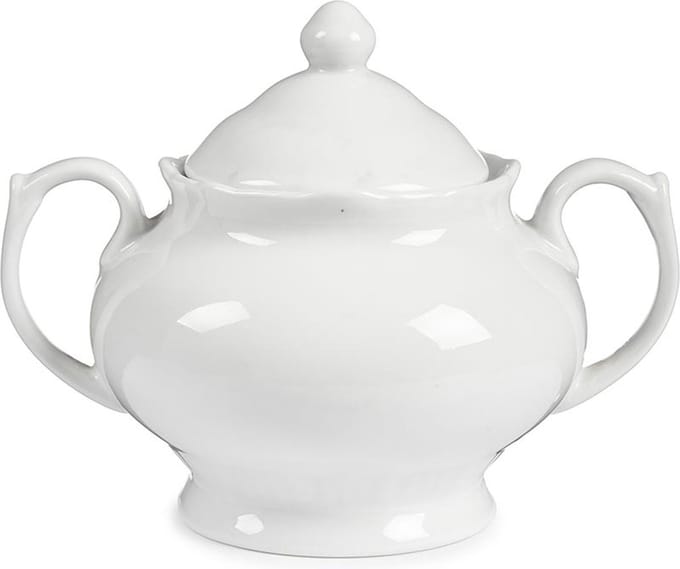 Vessia Suikerpot met deksel - wit - 450 ml - porselein - 14,5 x 11 x 11 cm