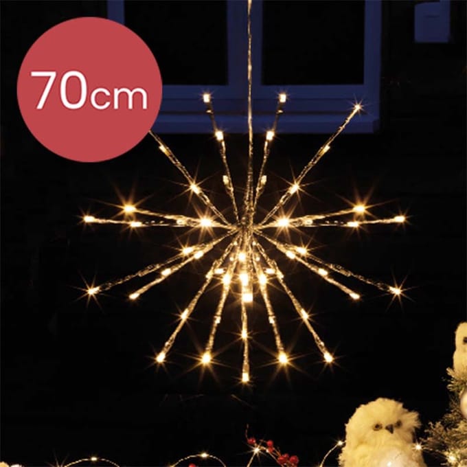 Poolster zilver met 160 micro LED lampjes - Ø 70CM