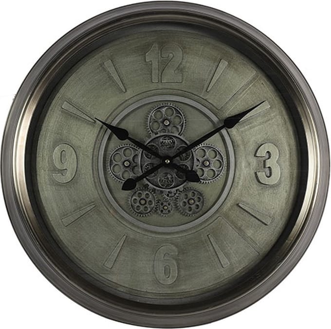 Countryfield Klok Lotte metaal L63B8,5H63CM zilver