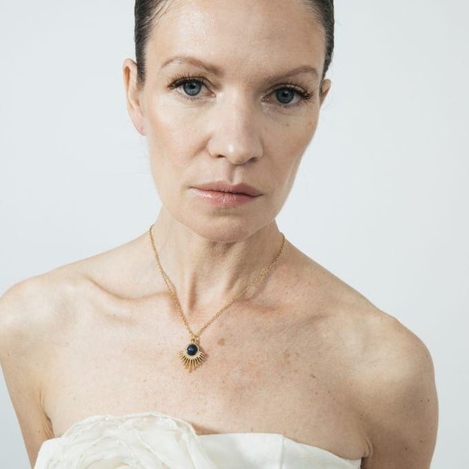 Luxenter Ketting van natuurlijk lapis lazuli met 18-karaats geelgouden afwerking - Ankyo