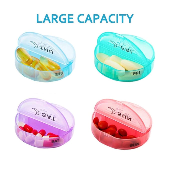 Draagbare 7 Dagen Pillendoosjes Leren Case Set 7 Pillendoosjes Kleurgecodeerde Datum Gedrukte Pillenorganizer 1 set gray