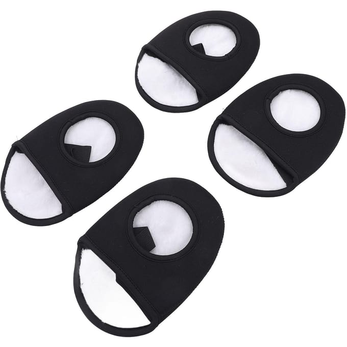 2 Paires Couvre-orteils de Chaussures de Cyclisme Épais Chaud Demi-Pied Couvre-Chaussures Coupe-vent Orteil de Chaussure de Cyclisme blanc noir