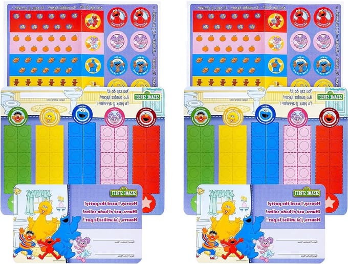 Zindelijkheidstraining Stickers - Potty Training Kit - Kinderen Leren Zindelijk - Interactieve Stickerkaart - 2 Stuks - Veelkleurig