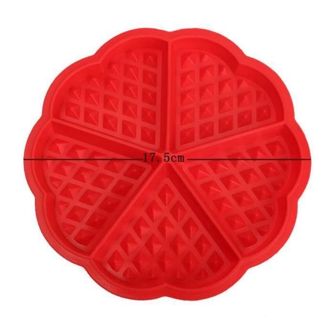 Moule à Gaufres - Utile - Silicone - Rouge - Compatible Congélateur - Lave-vaisselle