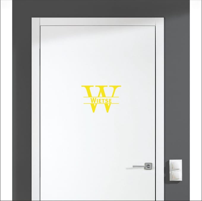 Deursticker Met Naam -  Wietse - Geel