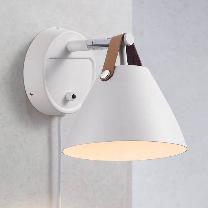 DFTP by Nordlux Wandlamp Strap met leren riem, wit
