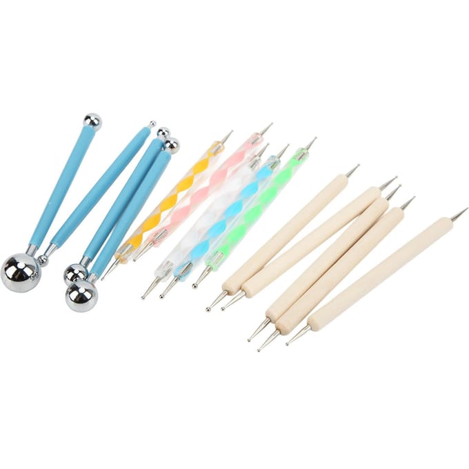 14 Pièces Outils Argile Portables Polyvalents Sculpture Argile Poterie Relief Modèle Argile Polymère Ensemble d'Outils white