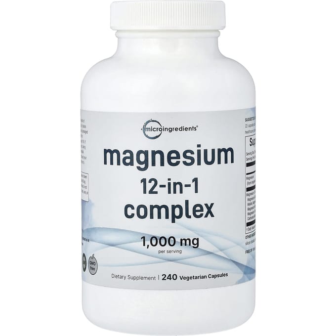 Micro Ingredients, Magnesium 12-in-1 Complex, Plantaardige Capsules 240 Tabletten (500 mg per capsule)