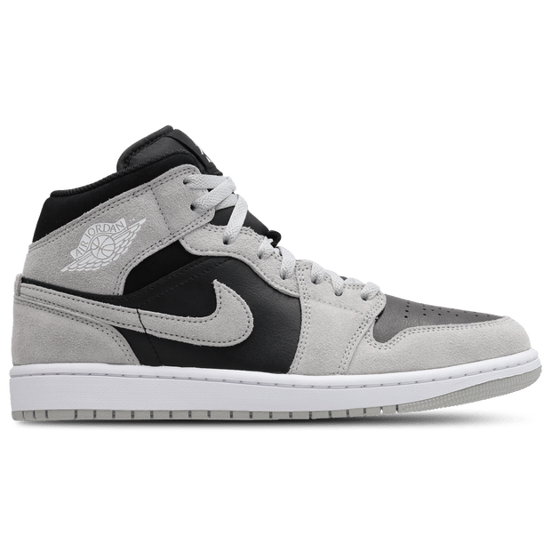 Jordan Aj1 Mid Sneakers Heren - Grijs - Maat 41 - Leer, Synthetisch