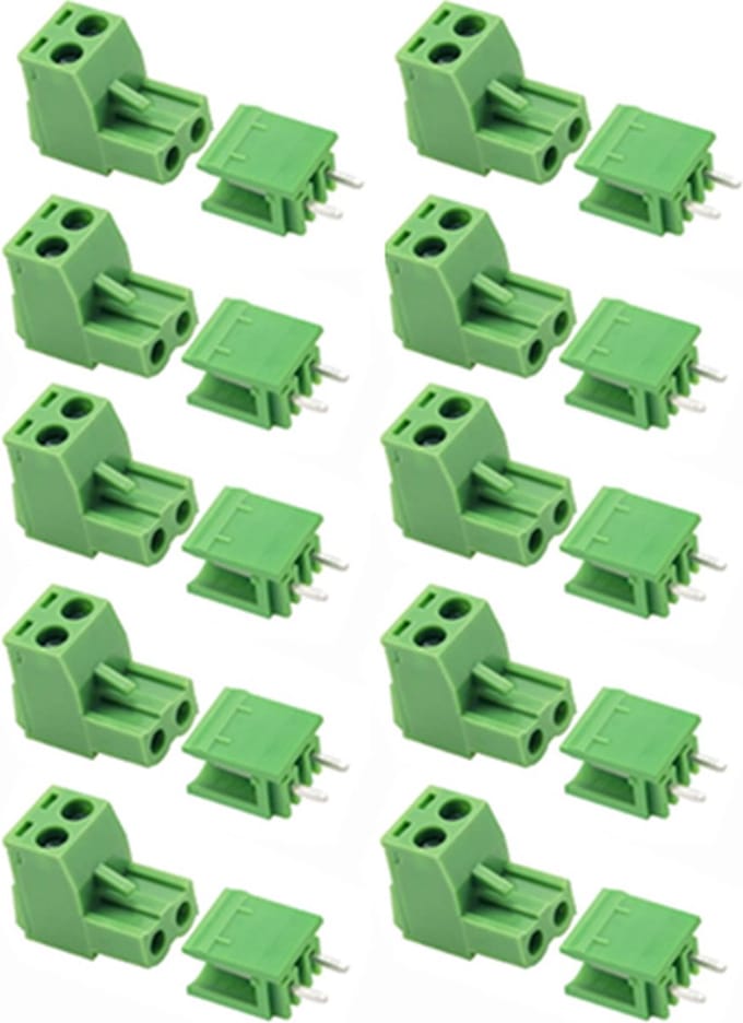 Schroef terminal 2pin 2-delig recht KF2EDG 5.08 - 10 stuks