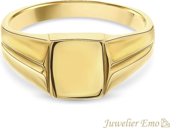 Juwelier Emo - 14 Karaat Gouden Kinderring jongens - GLANS - KIDS - MAAT 15.50
