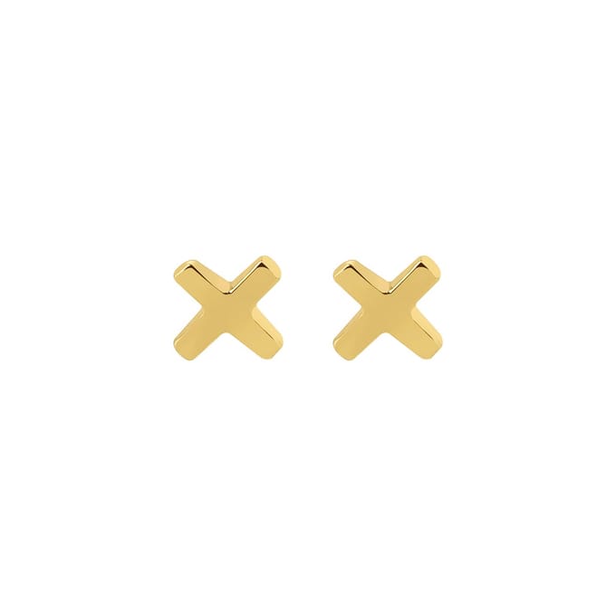 Goud Plated Kruis Oorknopjes