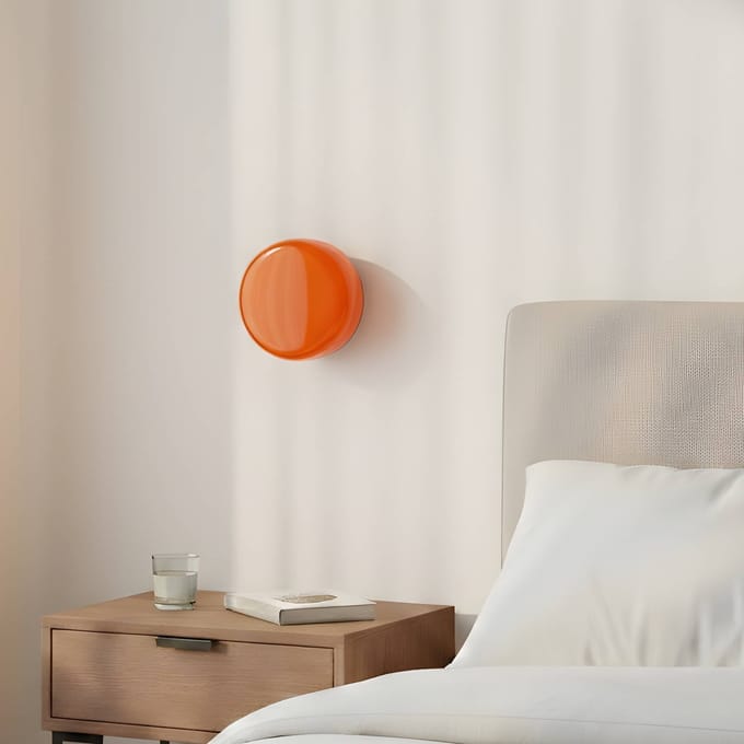 ALDEX Wandlamp BonBon, oranje, Ø 16 cm, glas