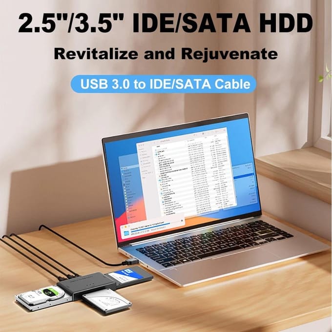 USB 3.0 naar SATA IDE Harde Schijf Adapter Converter Harde Schijf Lezer voor 3.5 2.5 inch HDD/SSD CD DVD ROM CD-RW 3 in 1 USB IDE SATA Adapter EU Plug gray