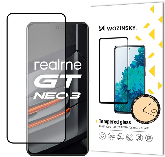 Wozinsky Serie - Geharde Screenprotector - 9H Hardheid - Volledig Lijm - Zwart