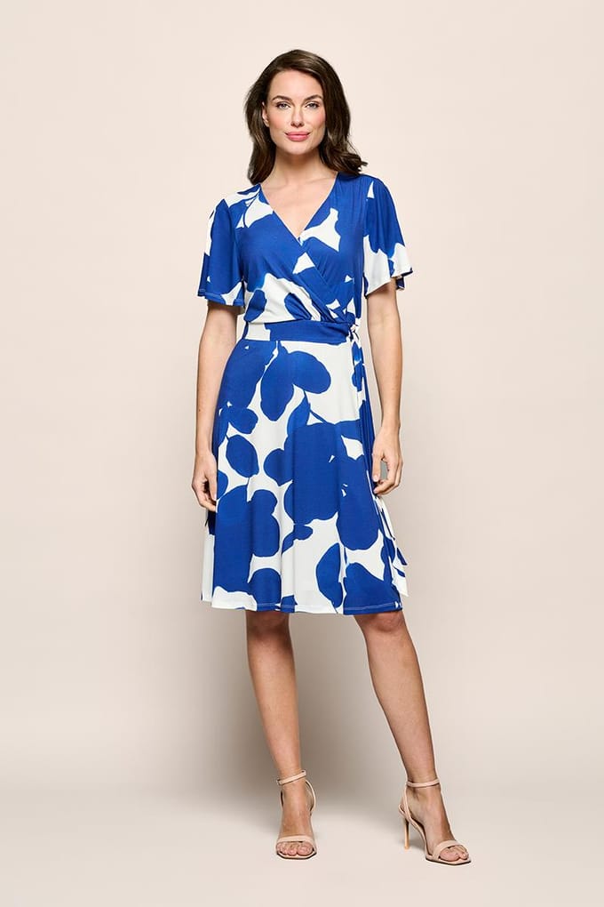 Regina Print Jurk Navy / Off White