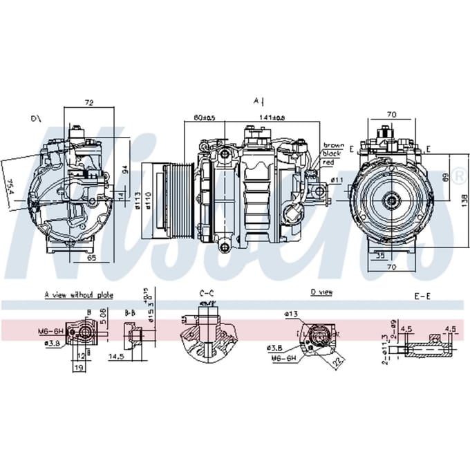 Compressor, airconditioner NISSENS 890060
