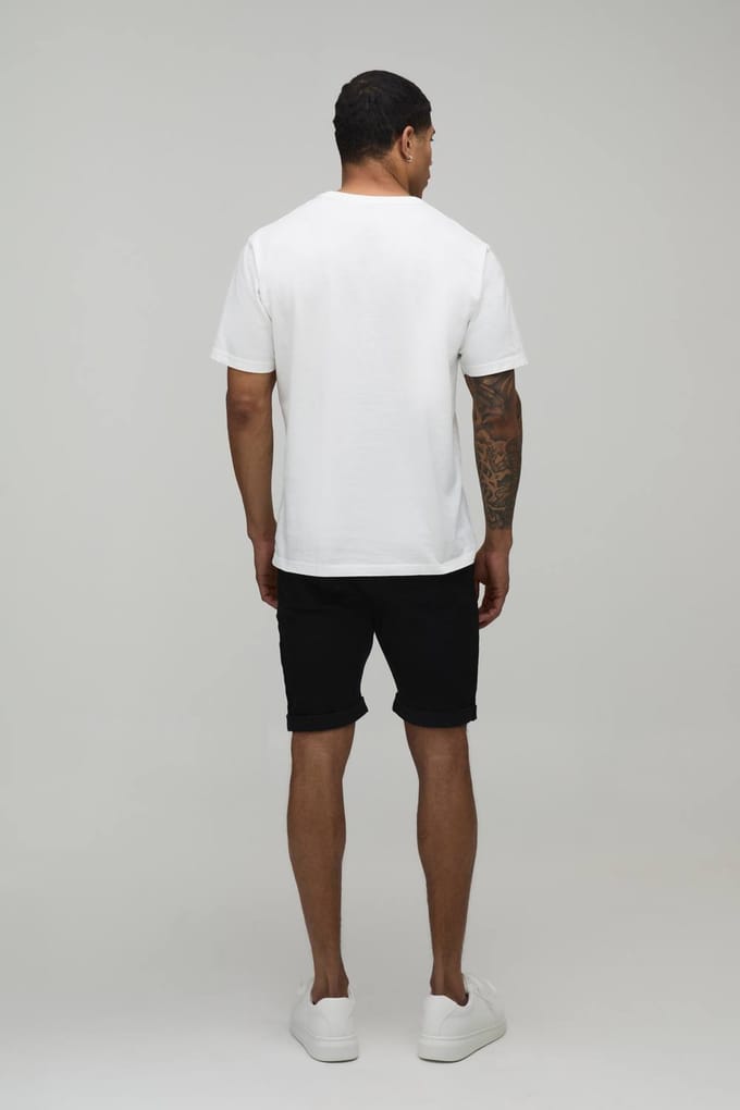 Essential Skinny Stretch Fit Denim Shorts | Black | Size 56