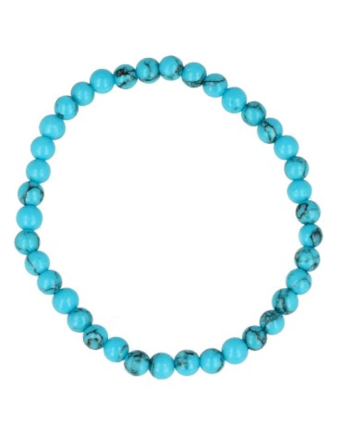 Howliet blauw kralen kinderarmbandje 4 mm (gekleurd)