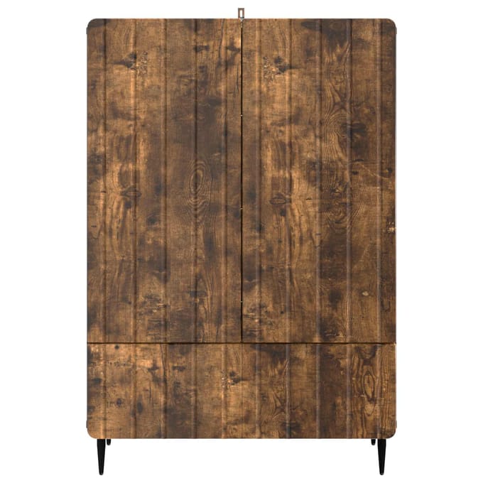 vidaXL - Dressoir - Gerookt - eiken - 66 - x - 34,5 - x - 97 - cm - Bewerkt - hout