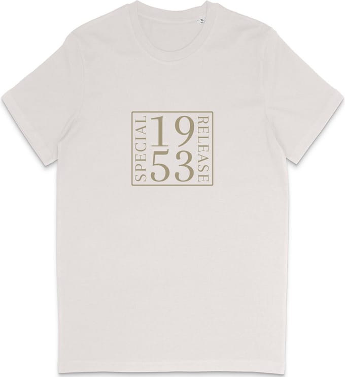 T Shirt Heren Dames - Geboortejaar 1953 Speciale Uitgave - Wit Vintage - M