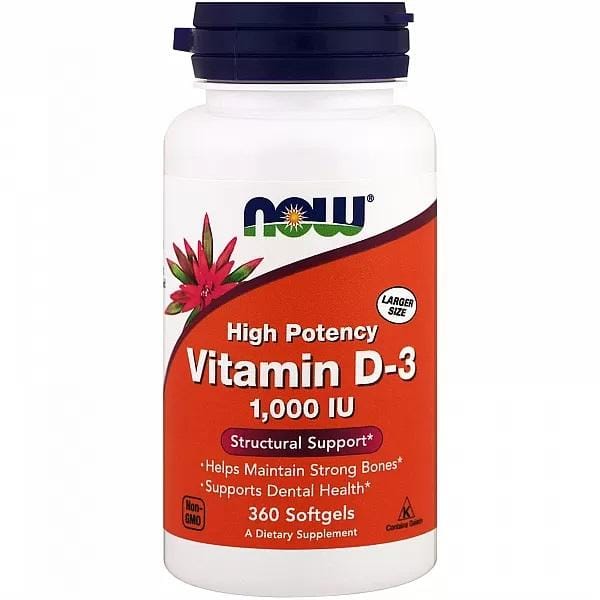 Now Foods - Vitamine D3 1000IE - 360 Softgels