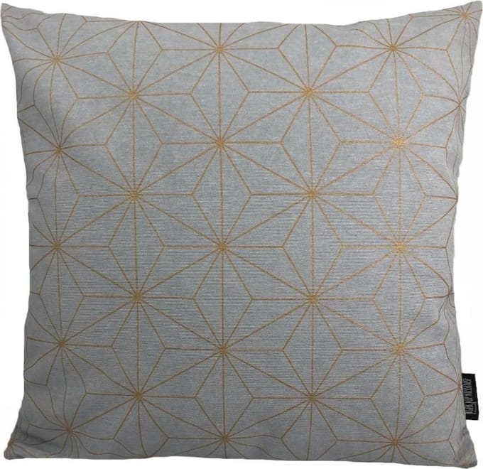 Nadal Grey/Gold Kussenhoes | Katoen / Polyester | 45 x 45 cm | Grijs - Goud