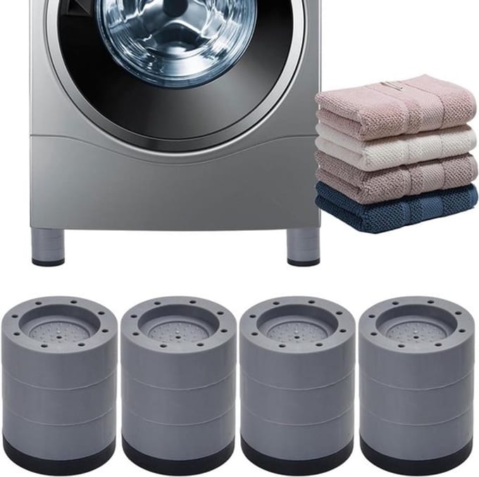 Rubberen antivibratiematten voor wasmachine en droger, set van 4, 8 cm.
