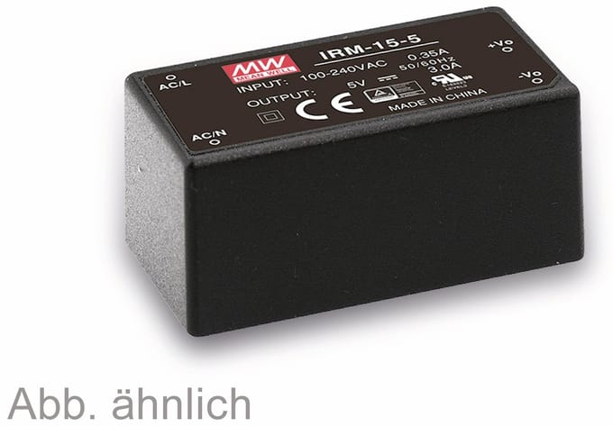 MEAN WELL AC/DC-printvoeding IRM-15-5, 5 V-/3 A, 15 W