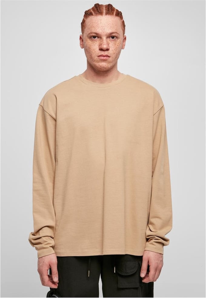 Urban Classics - Ultra Heavy Oversized Longsleeve shirt - M - Beige