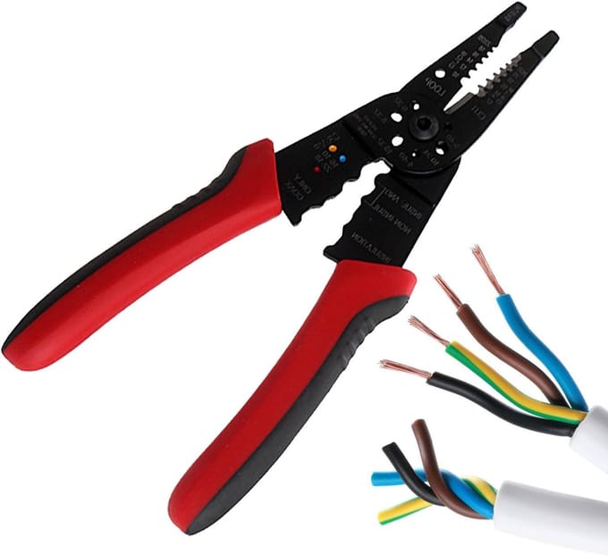 Elektrische Draadstripper - Kabel Stripper - Bedrading Klussen - Antislip Handgreep - 20 cm - Rood