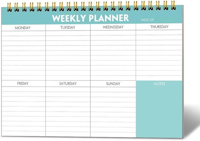Ongedateerde Weekplanner Notitieblok met To-Do Lijst & Habit Tracker | 52 Vellen | A5 Formaat