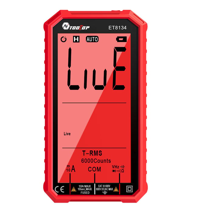 TOOLTOP ET8134 Draagbare 4,7 inch LCD-schermmultimeter Gelijkstroomspanning zwart