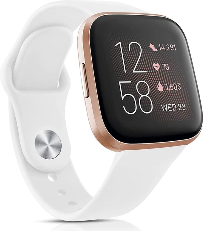 Wit Bandje geschikt voor Fitbit Versa 2 / Versa 1 / Versa Lite - Siliconen Horlogebandje