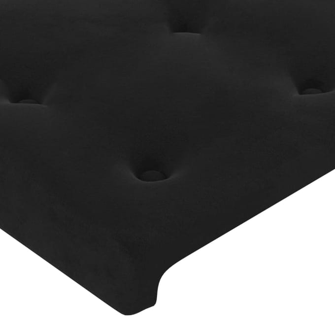 vidaXL - Hoofdbord - LED - 163x16x118/128 - cm - fluweel - zwart