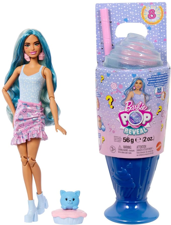 Barbie pop reveal sweet treats series blue