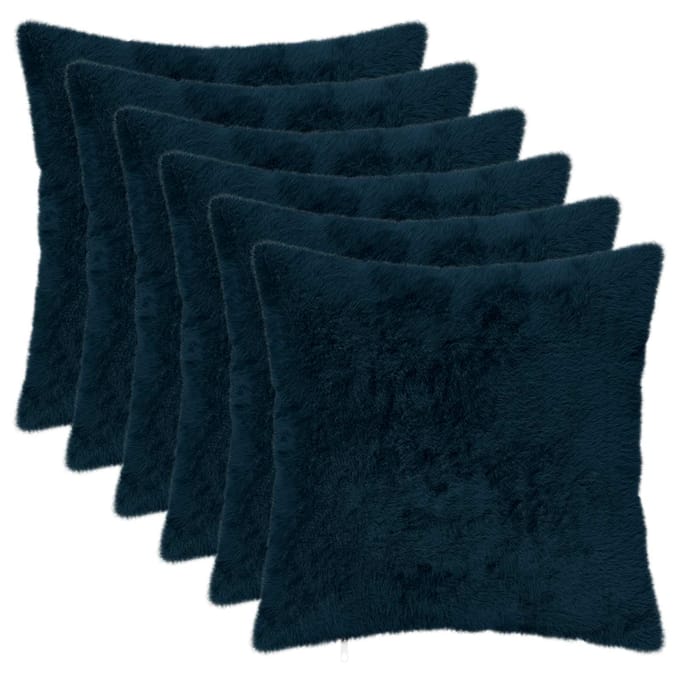 vidaXL - Kussensloop - 6 - st - HEERLEN - Marineblauw - 30 - x - 30 - cm