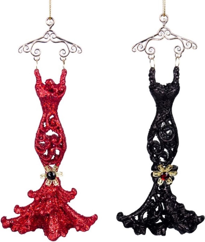 Set van 2 hangers in de vorm van een feestjurk / gala / galabal / jurk / kleed / kerst