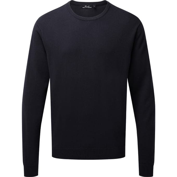 Premier Volwassenen Unisex Cotton Rich Crew Neck Sweater (Marine)