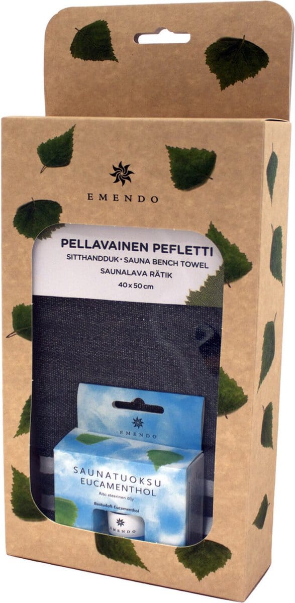 Emendo Sauna Set - stoelhoes & geur Eucamenthol - Opgietmiddel Sauna