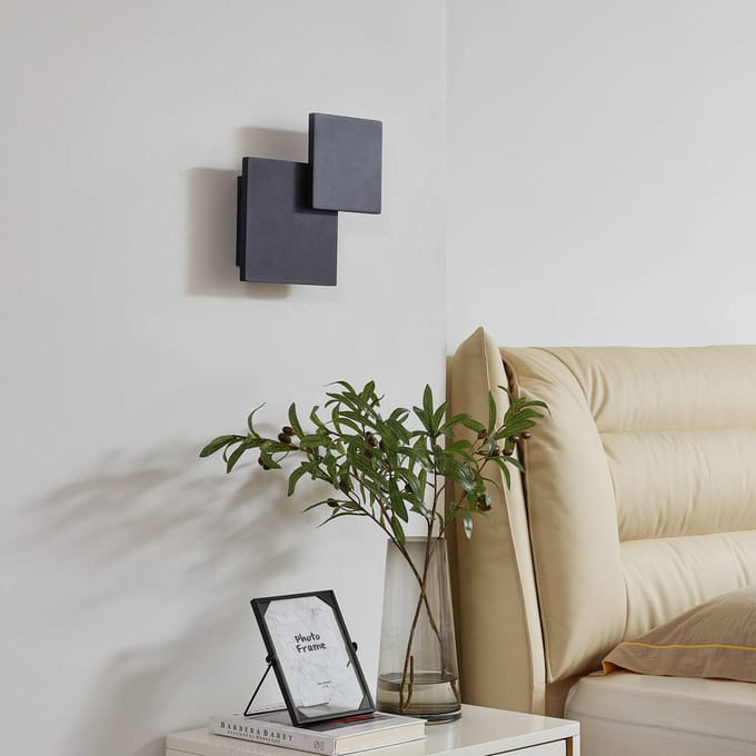 Lucande LED wandlamp Elrik, zwart, 27 cm hoog, metaal