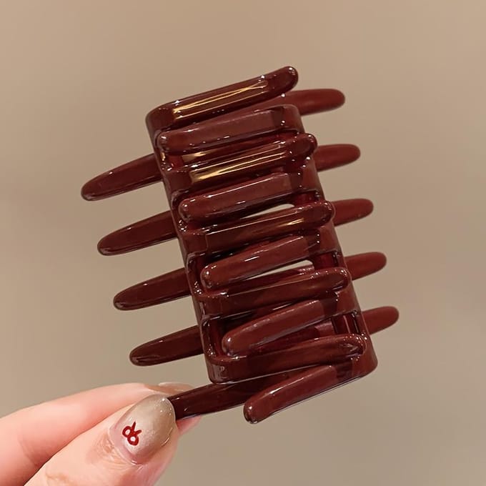 1 stuks Kruis Haar Kam Dames Haarclip Krulspeld voor Dik of Medium Haar brown
