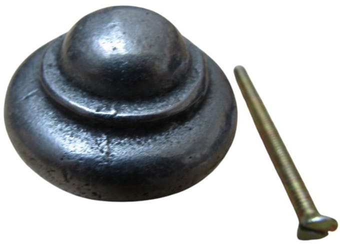 Cast Iron Stepped Cabinet Knob Antique Iron 40mm