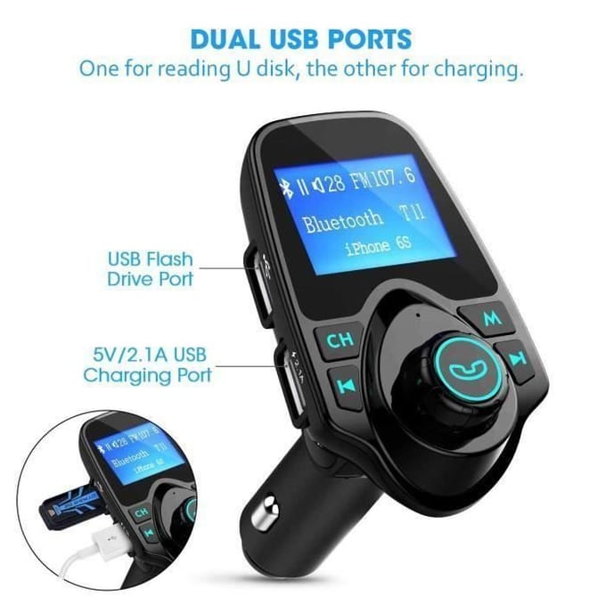 Auto Bluetooth MP3-speler FM-zender Handsfree bellen, Dubbel USB opladen, Micro SD-TF-AX1