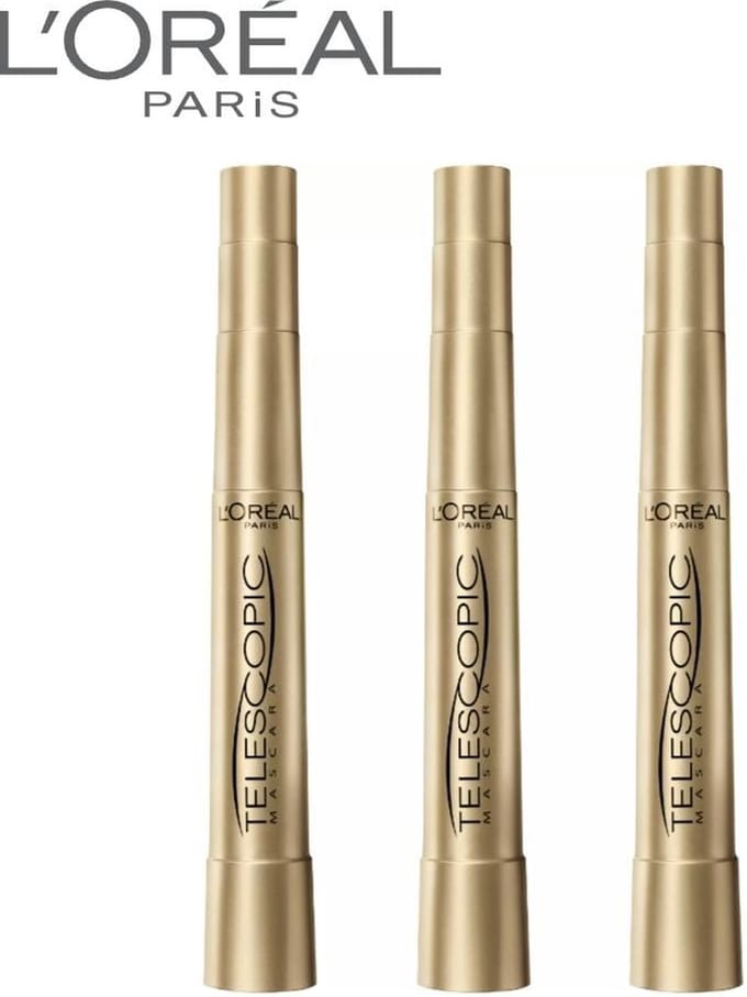 L'Oréal Paris Telescopic Mascara - Zwart 3 stuk