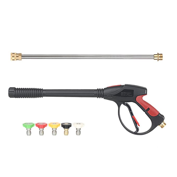 4000PSI Hogedruk Reiniger Benzine Spuitpistool Lans/Staf Kit & 5 Mondstukken gray