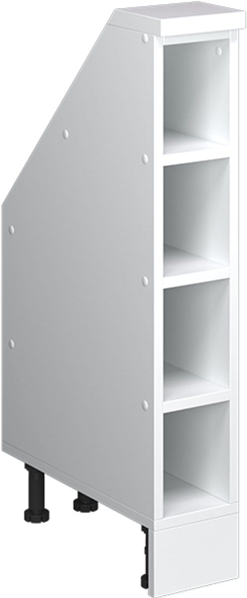 Vicco Rion Kast voor schuine wand – 15 x 81.6 cm met 4 compartimenten Wit