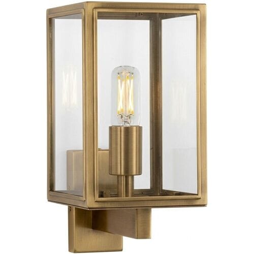 KS Verlichting - wandlamp - Soho - antiek messing - modern - buitenverlichting - E27 - strak - aluminium